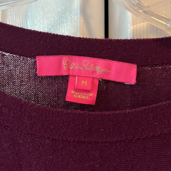 Lilly Pulitzer maroon fringe sweater - Picture 3 of 5